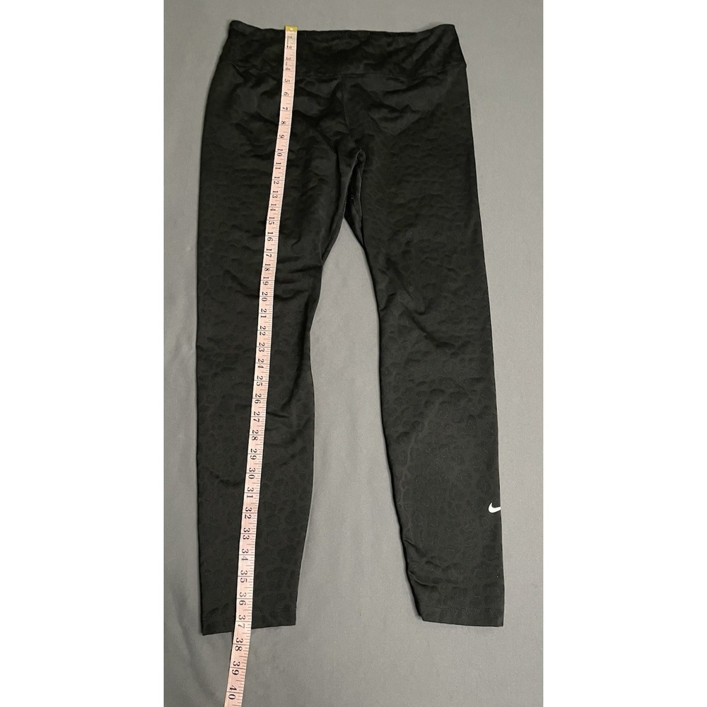 Nike Leggings Womens Large Black Glitter Animal Print High Rise Leopard Print - Picture 11 of 13